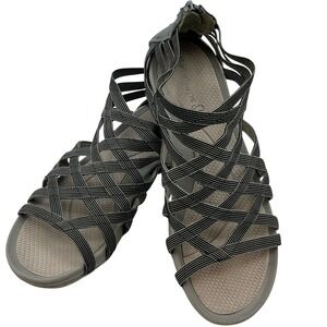 Baretraps Gladiator Sandals Wms Gray Strappy Back Zip‎ Casual Shoes Outdoor Hike
